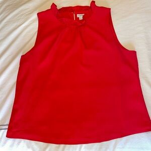 NWOT JCrew Ruffle neck satin crepe top XL